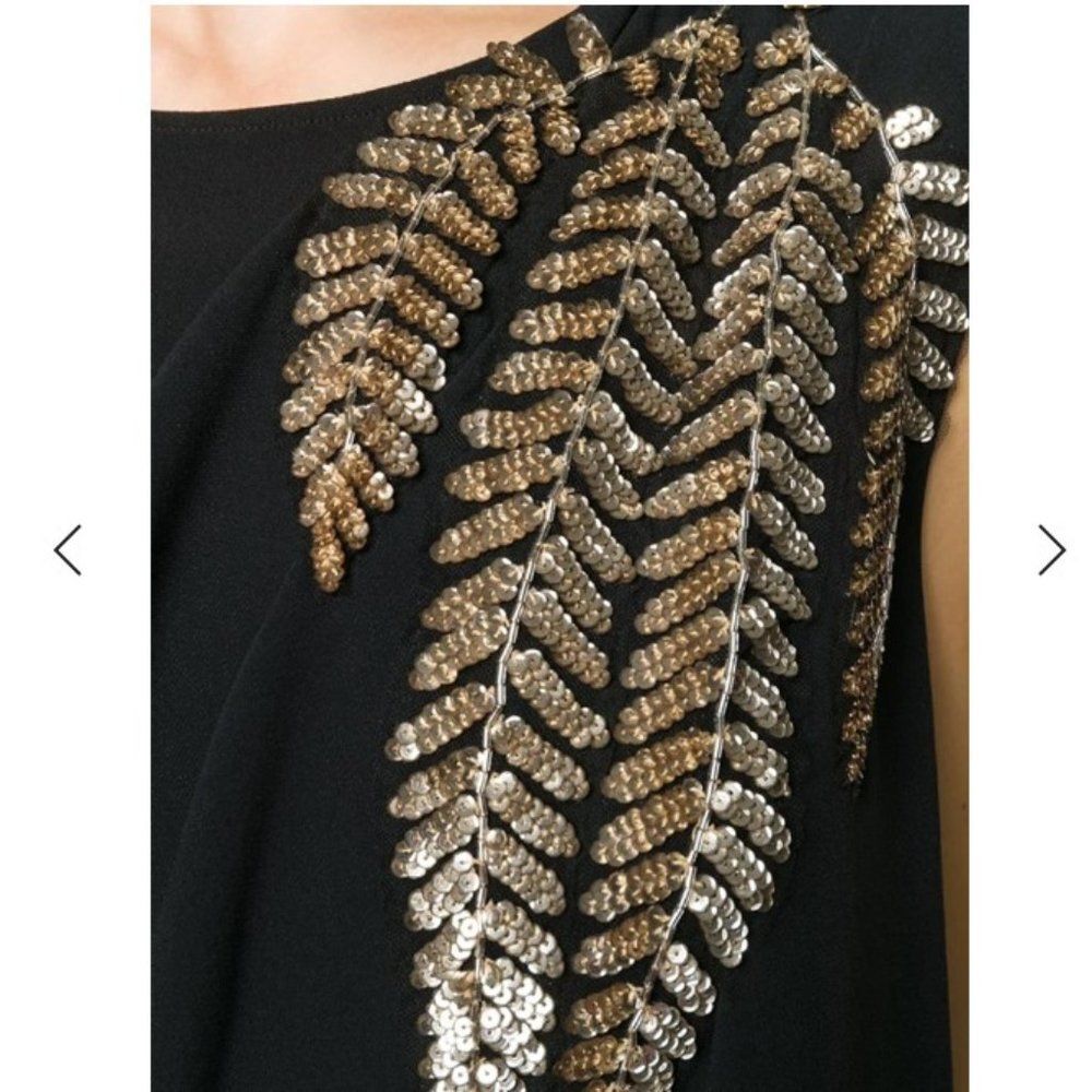 NWT. GUCCI  Equin-Leaf Aymmetric Evening Dress Sz S black - Picture 5 of 8